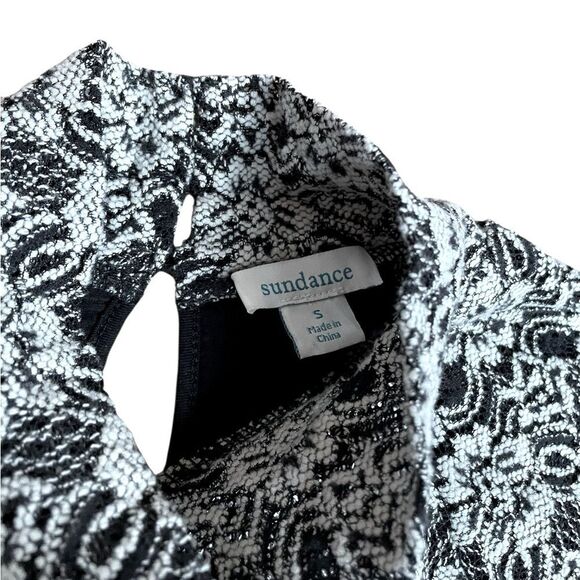 SUNDANCE Women's Black and White Patterned Blouse Size Small - Picture 8 of 9